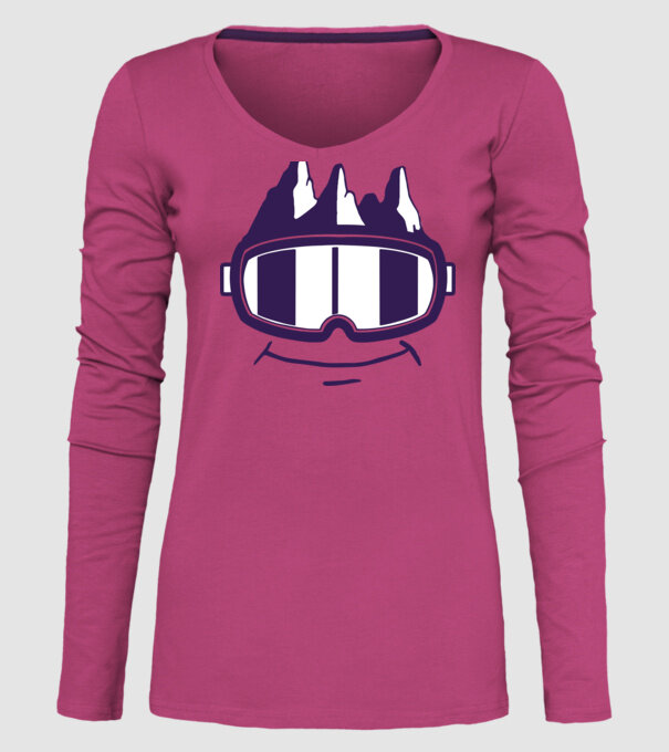 Ochelari de schi Smiley model roz pe tricou