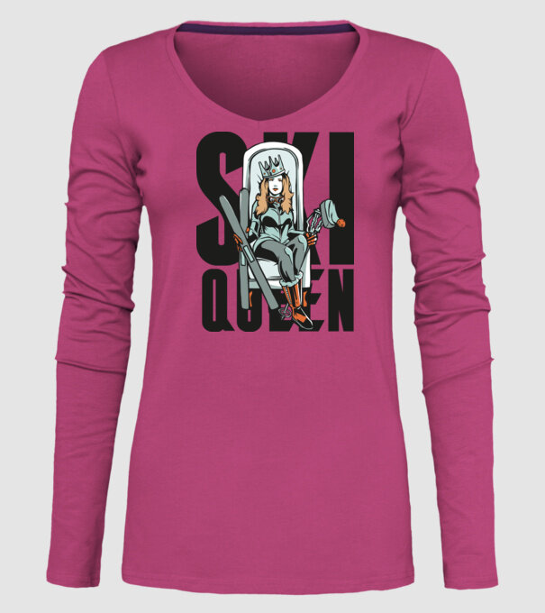 Ski Queen - Regină schioară model roz pe tricou