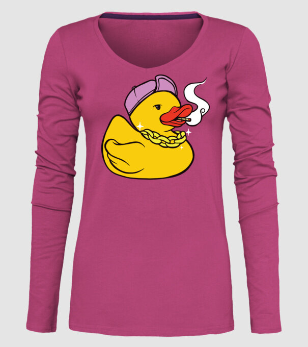 rățușcă de cauciuc Smoker model roz pe tricou