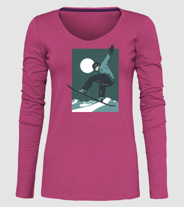 Săritură Snowboard model roz pe tricou