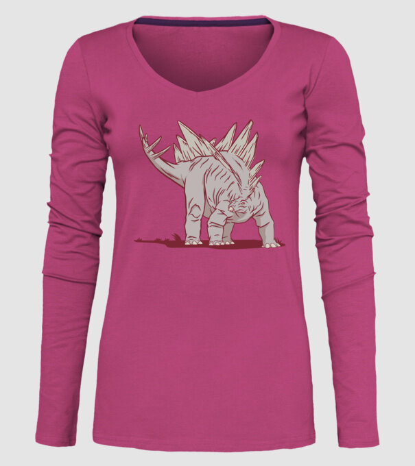 Stegosaurus dinozaur model roz pe tricou
