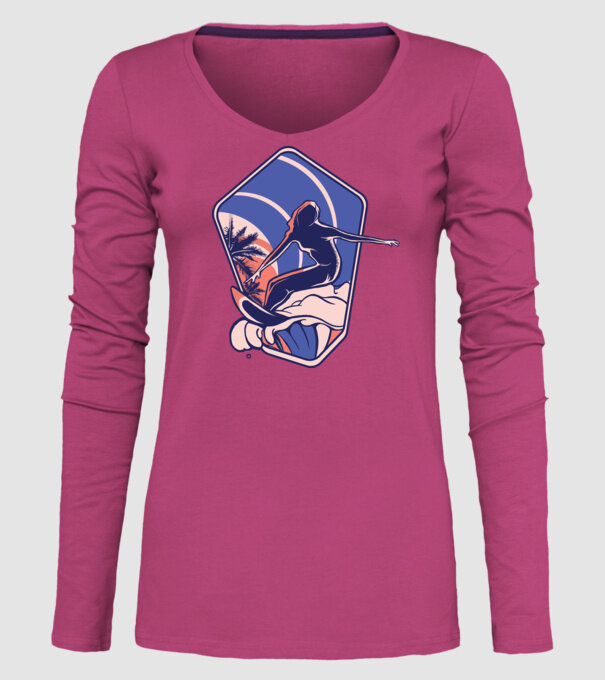 Surf ilustrare model roz pe tricou