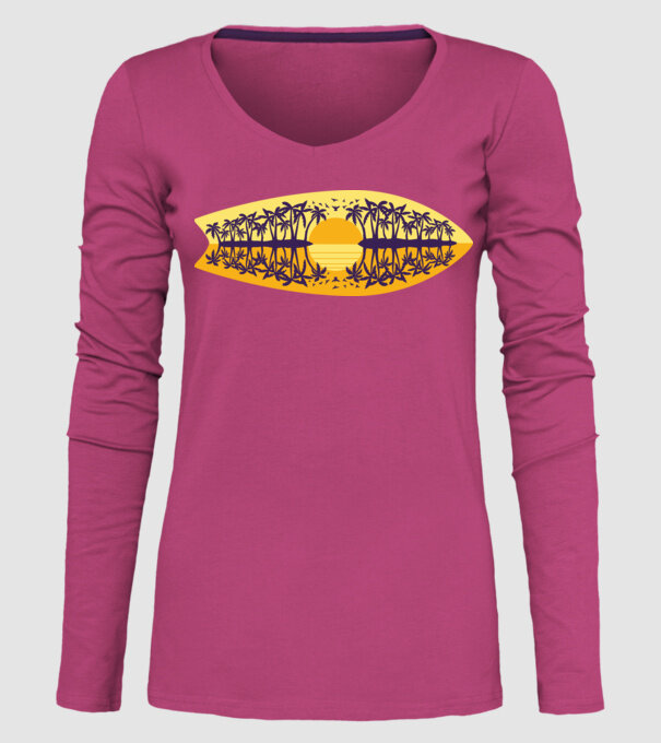 Surfboard model roz pe tricou