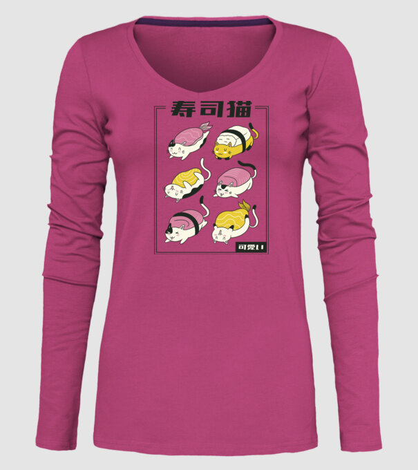 Pisicuțe Sushi model roz pe tricou