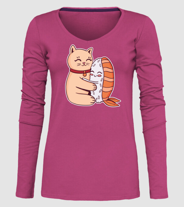 Sushi cu Pisică model roz pe tricou