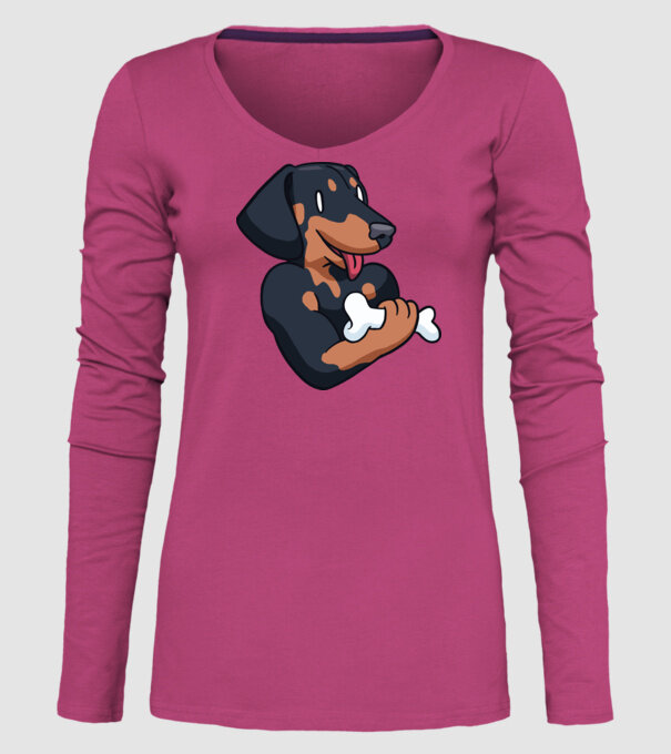 Antrenament Teckel model roz pe tricou