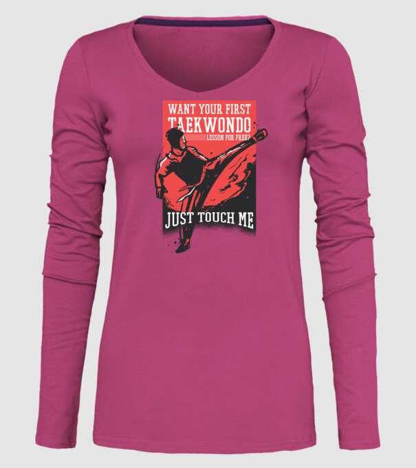 Lecție de Taekwondo model roz pe tricou