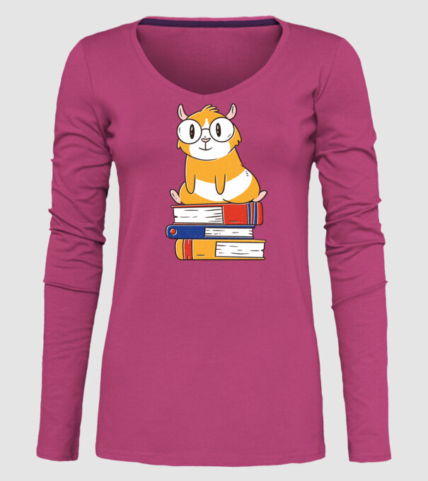 Porcușor de Guineea pe cărți model roz pe tricou