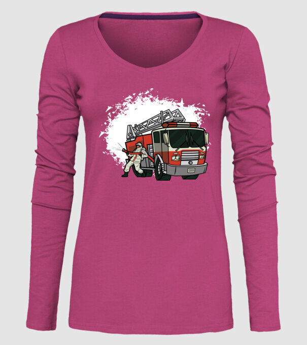 Pompier în acțiune model roz pe tricou