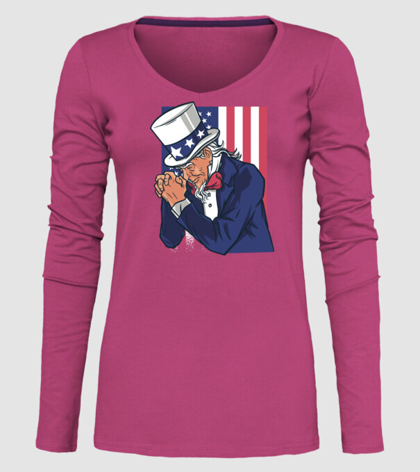 Uncle Sam se roagă model roz pe tricou