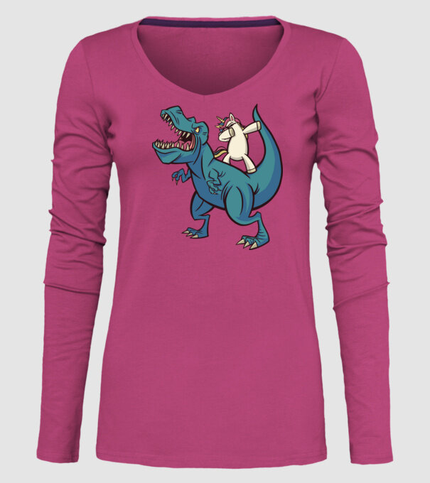 Unicorn DAB T-rex model roz pe tricou