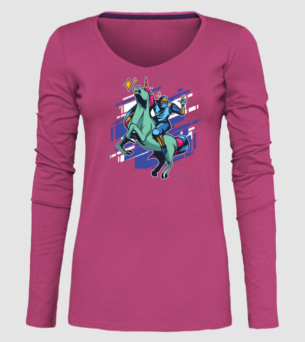 Unicorn Ninja model roz pe tricou