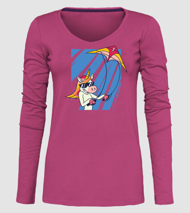 Unicorn lansează zmeie tricou drăguț model roz pe tricou