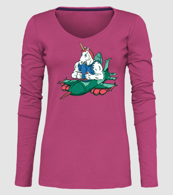 Unicorn Avion de vânătoare model roz pe tricou