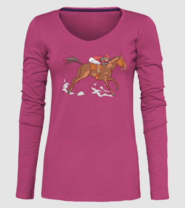 Cal de cursă Călăreț model roz pe tricou