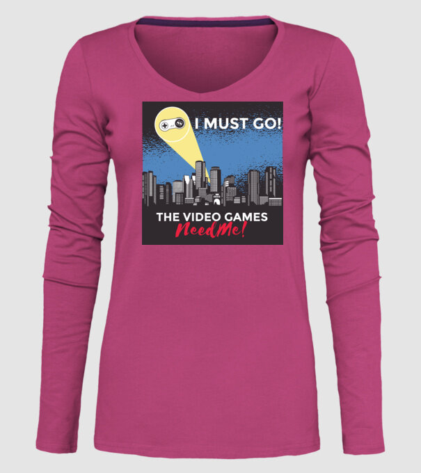 Video games need me - I must go tricou amuzant Gamer model roz pe tricou