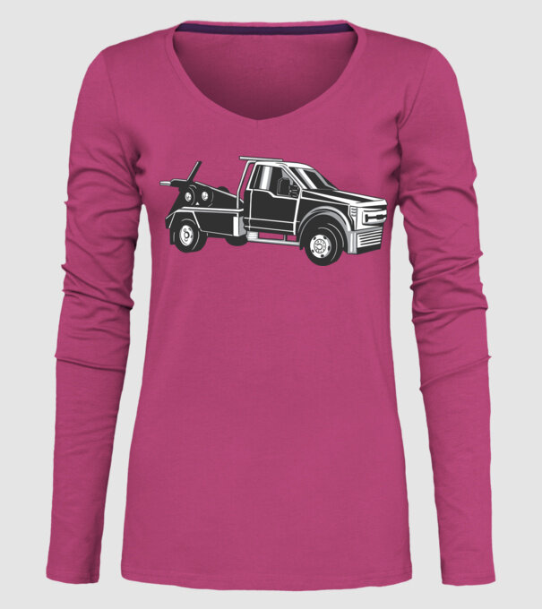 Mașină de remorcare model roz pe tricou