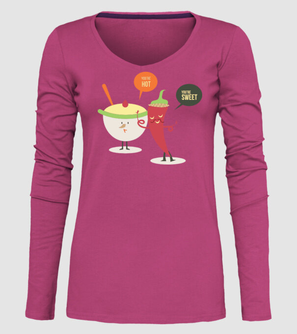 You are hot - You are sweet model roz pe tricou