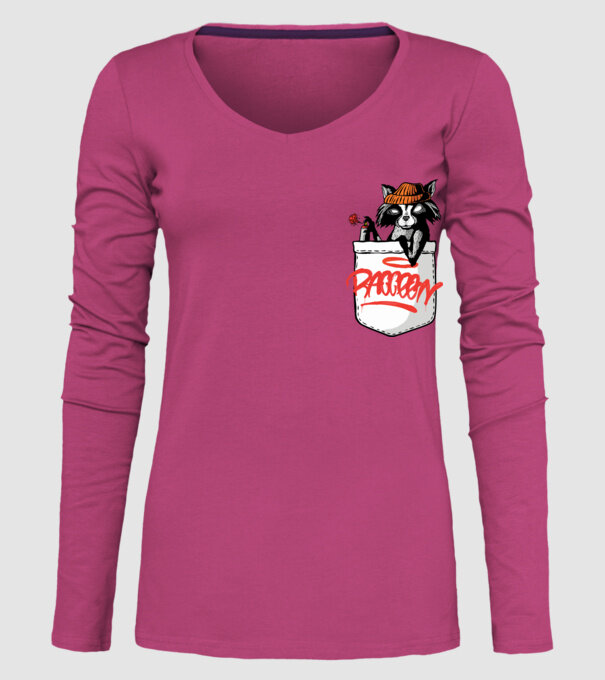 Raton de buzunar model roz pe tricou