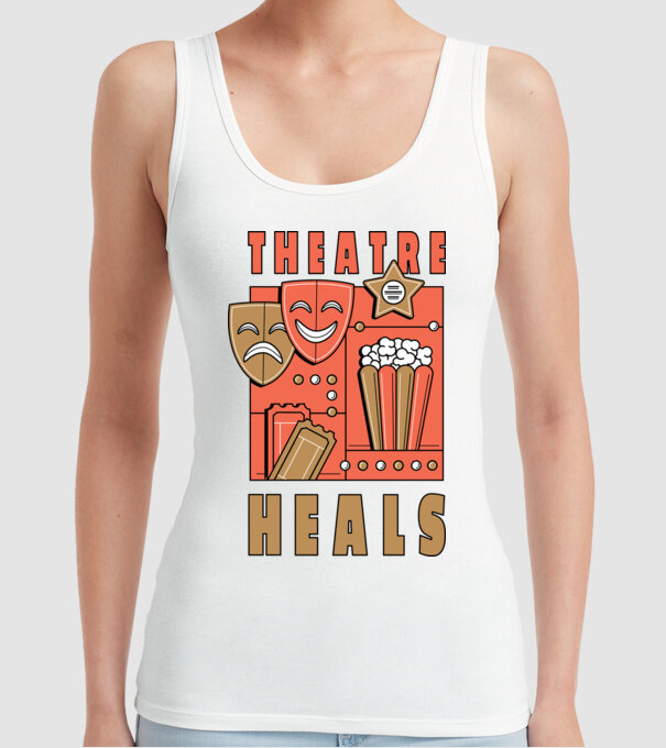 Teatrul vindecă model alb pe tricou