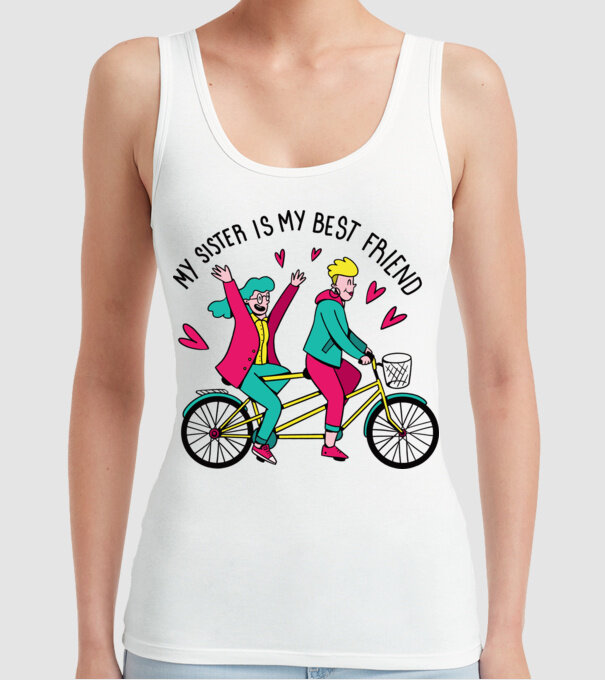 Sora mea este cea mai bună prietenă model alb pe tricou