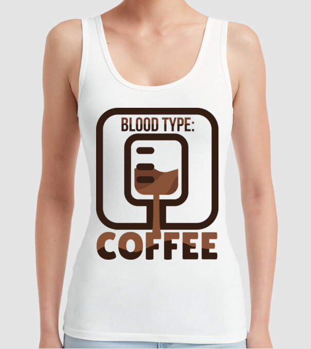 Grupa mea de sânge este cafeaua model alb pe tricou