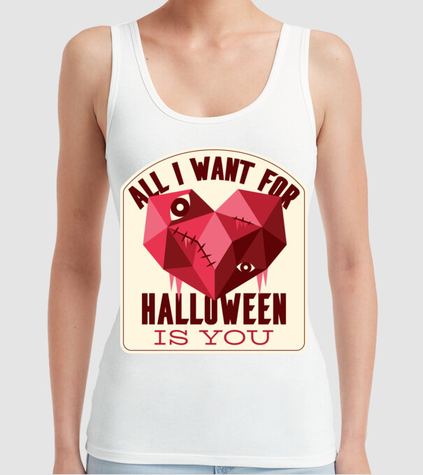 All I want for Halloween is You model alb pe tricou