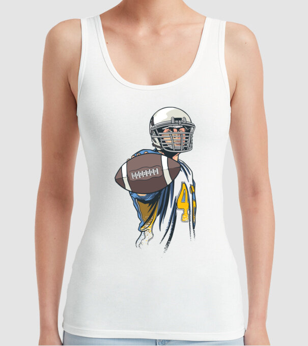Jucător de fotbal American model alb pe tricou
