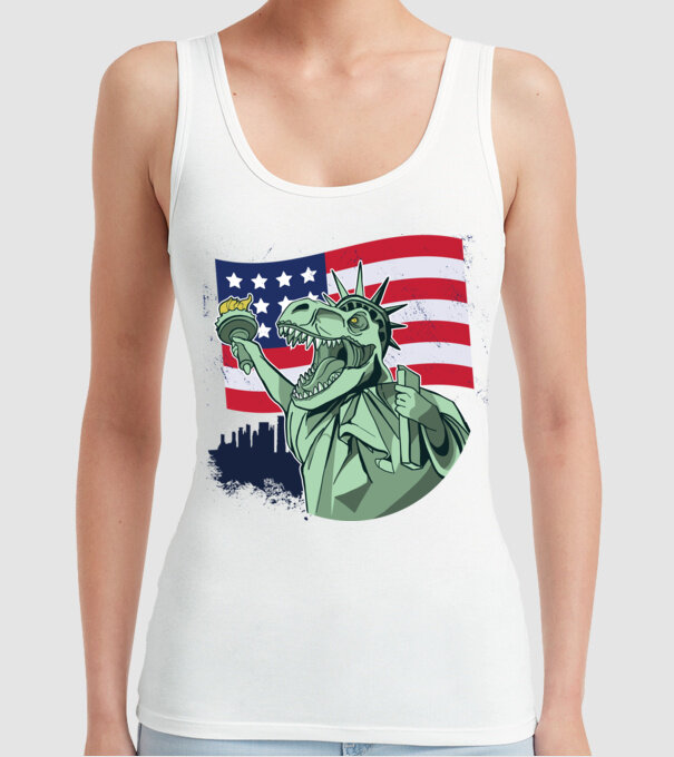 Ziua Independenței americane 4 iulie T-rex model alb pe tricou