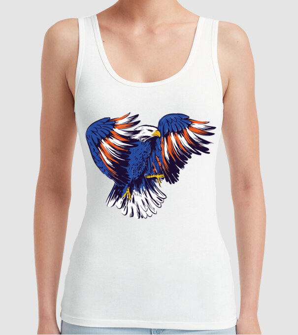 Vultur American model alb pe tricou