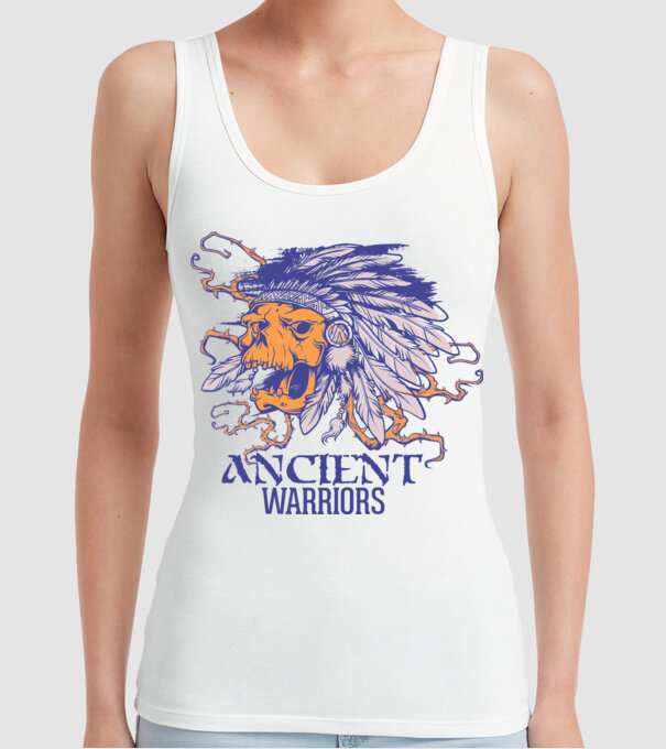 Ancient Warriors model alb pe tricou