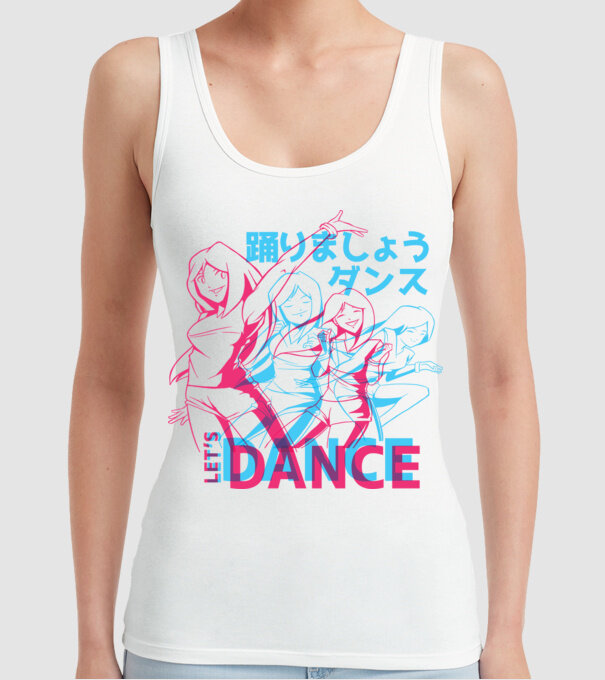 Anime Dance model alb pe tricou