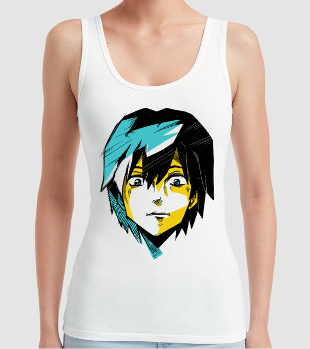 Cap Anime model alb pe tricou