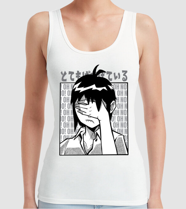 Cap Anime model alb pe tricou
