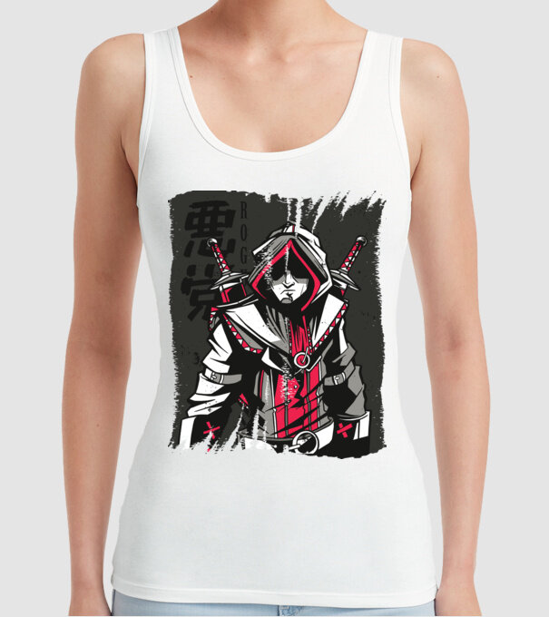 Războinic Anime model alb pe tricou