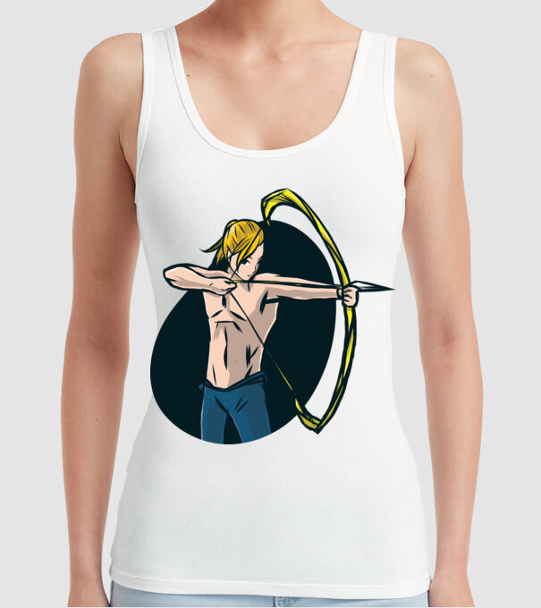 Fată arcaș Anime model alb pe tricou