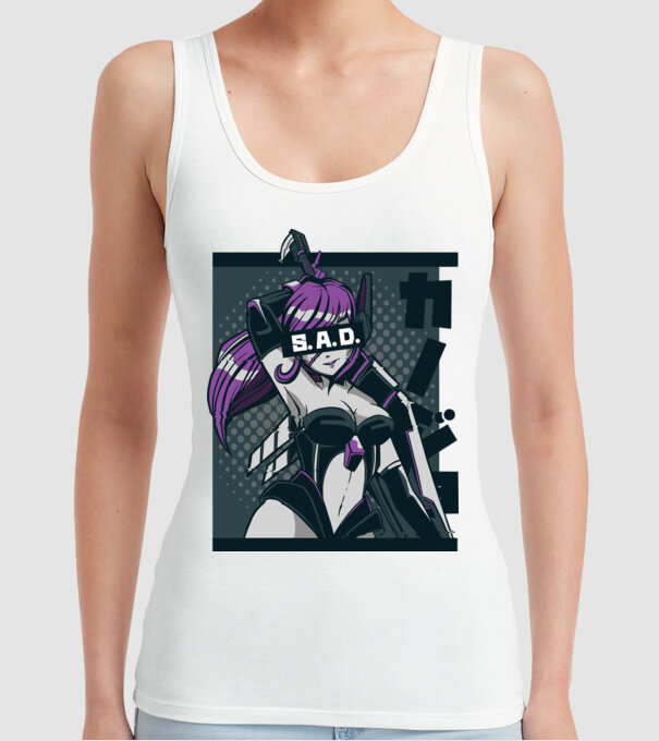 Anime fată model alb pe tricou