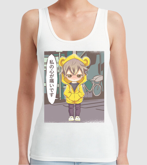 Anime Manga scenă model alb pe tricou
