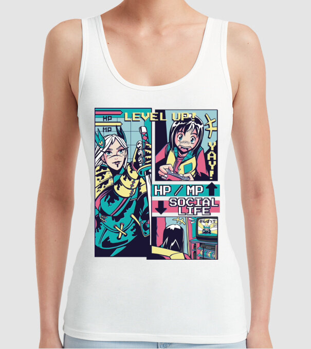 Anime Vaporwave benzi desenate model alb pe tricou