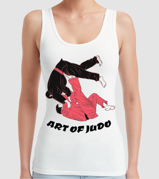 Art of Judo model alb pe tricou