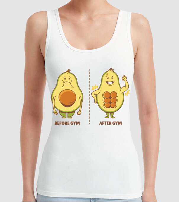 Antrenament Avocado model alb pe tricou