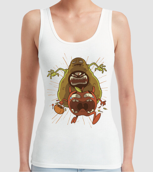 Monstru Avocado model alb pe tricou