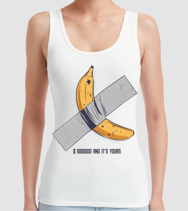 Ultima banană model alb pe tricou