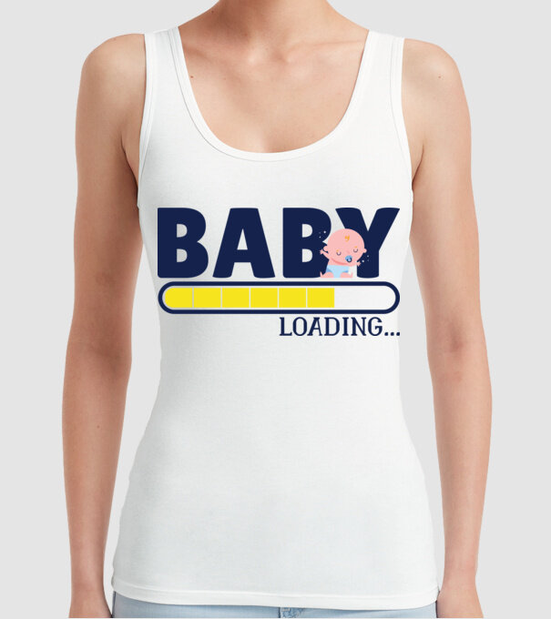 Baby is loading - tricou amuzant pentru mămici model alb pe tricou