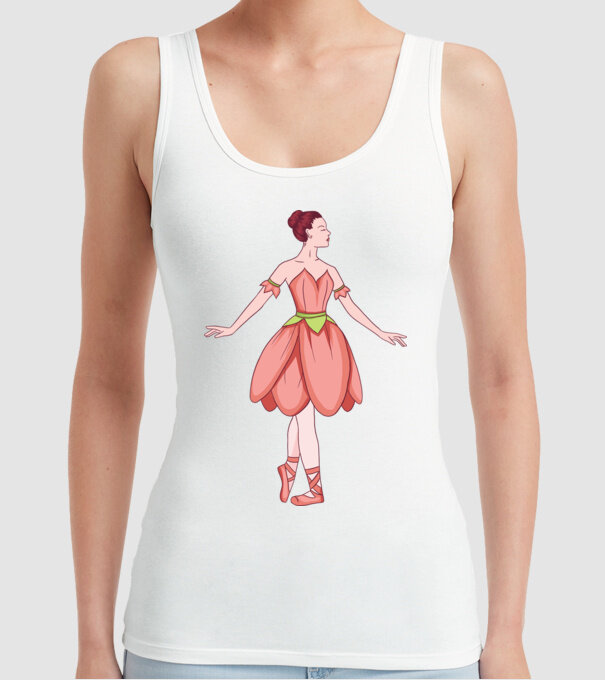 Balerină model alb pe tricou