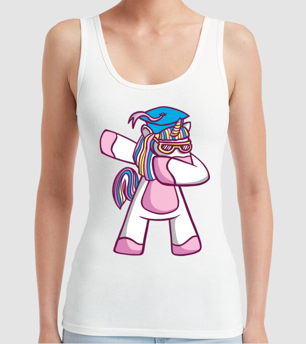 Unicorn Absolvent DAB model alb pe tricou