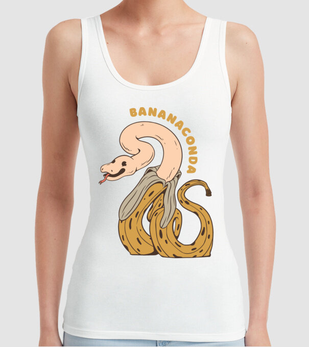 Bananaconda model alb pe tricou