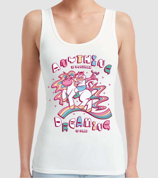 Orice este posibil Unicorn model alb pe tricou