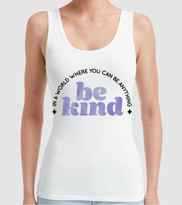 Be kind model alb pe tricou