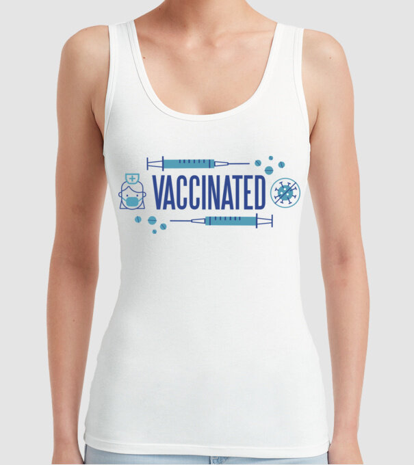 Sunt vaccinat model alb pe tricou